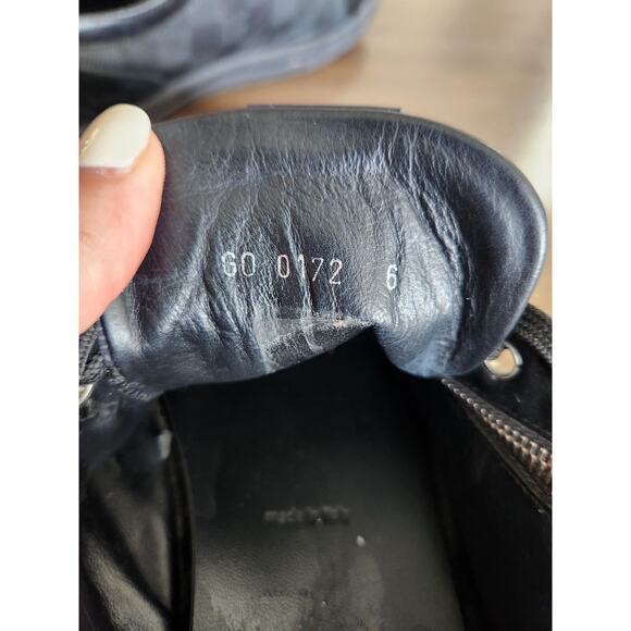 Louis Vuitton Graphite Black Damier Low Top Sneaker Leather Shoes Mens Size 6 - Picture 7 of 14